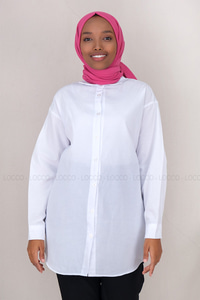 Uygun Fiyatlı YAKALI UZUN KOLLU GOMLEK BEYAZ | Loccomoda.com 