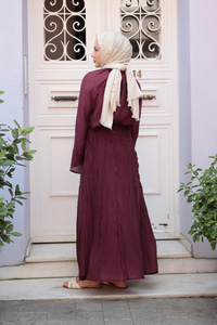 Yakası Bağcık Detaylı İkili Takım Bordo