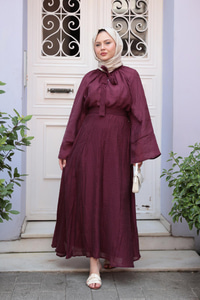 Yakası Bağcık Detaylı İkili Takım Bordo