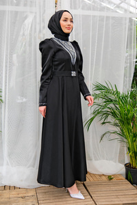 YAKASI TAS AKSESUARLI ABIYE SIYAH