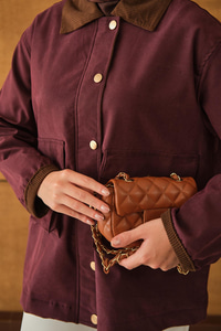 Yakası Ve Bilekleri Kadife Detaylı Ceket Bordo