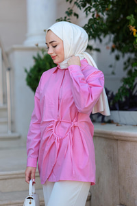 Yan Bağlamalı Gömlek Fuşya