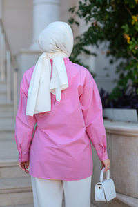 Yan Bağlamalı Gömlek Fuşya