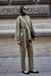 Yan Bağlamalı Scuba Takım Fıstık Yeşil