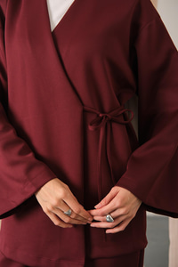 Yan Bağlamalı Takım Bordo