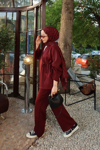 Yan Bağlamalı Takım Bordo