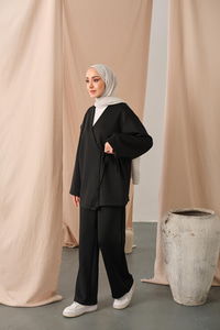 Yan Bağlamalı Takım Siyah