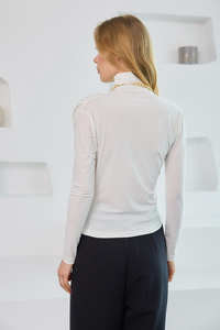 Yan Detayları Büzgülü Badi Beyaz