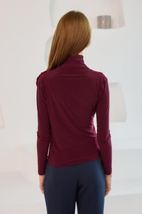 Yan Detayları Büzgülü Badi Bordo