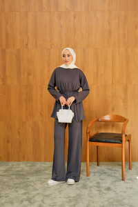 Yan Düğme Detay Takım Antrasit