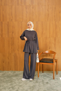 Yan Düğme Detay Takım Antrasit