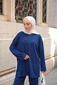 Yan Şerit Detay İkili Takım Lacivert