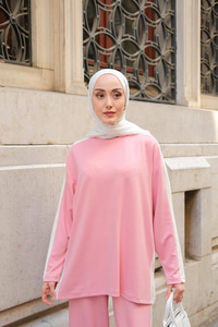 Yan Şerit Detay İkili Takım Pembe