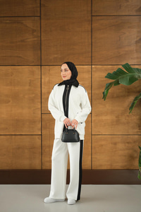 Yan Şeritli İkili Takım Beyaz