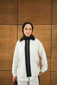 Yan Şeritli İkili Takım Beyaz