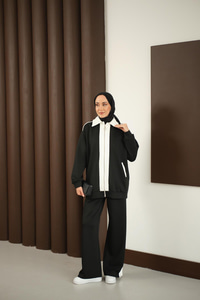 Yan Şeritli İkili Takım Siyah