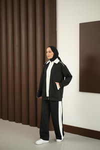 Yan Şeritli İkili Takım Siyah