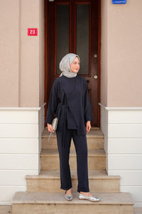 Yandan Bağlamalı Armani Modal Takım Lacivert