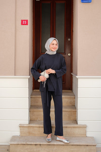 Yandan Bağlamalı Armani Modal Takım Lacivert