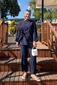 Yandan Bağlamalı Armani Modal Takım Lacivert