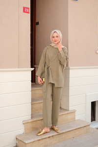 Yandan Bağlamalı Armani Modal Takım Yeşil