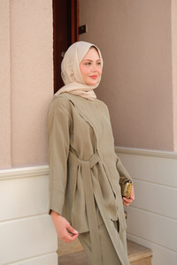 Yandan Bağlamalı Armani Modal Takım Yeşil