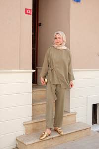 Yandan Bağlamalı Armani Modal Takım Yeşil