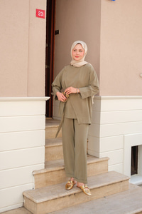 Yandan Bağlamalı Armani Modal Takım Yeşil