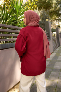 Yandan Bağlamalı Ceket Bordo