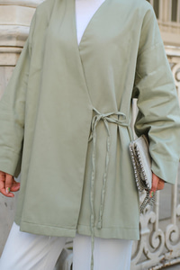 Yandan Bağlamalı Ceket  Fıstık Yeşil