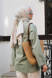 Yandan Bağlamalı Ceket Mint Yeşil