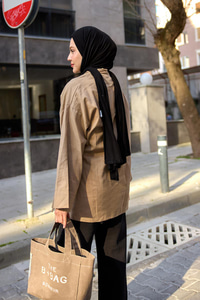 Yandan Bağlamalı Ceket Vizon