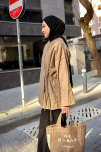 Yandan Bağlamalı Ceket Vizon