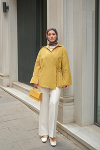 Yandan Bağlamalı Gömlek Yağ Yeşil