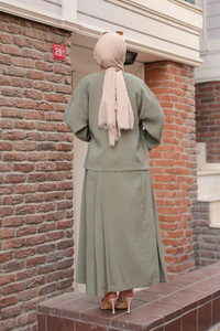 Yandan Bağlamalı Modal Takım Haki Yeşil