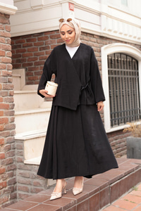 Yandan Bağlamalı Modal Takım Siyah