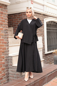 Yandan Bağlamalı Modal Takım Siyah