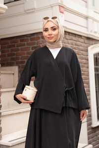 Yandan Bağlamalı Modal Takım Siyah