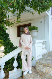 Yandan Bağlamalı Takım Bej