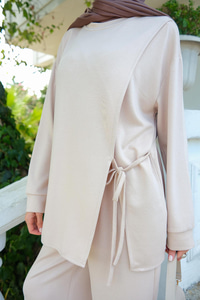 Yandan Bağlamalı Takım Bej