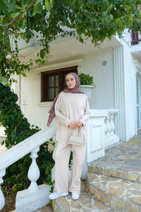 Yandan Bağlamalı Takım Bej