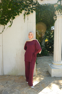 Yandan Bağlamalı Takım Bordo