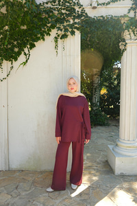 Yandan Bağlamalı Takım Bordo