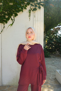 Yandan Bağlamalı Takım Bordo