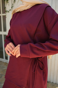 Yandan Bağlamalı Takım Bordo