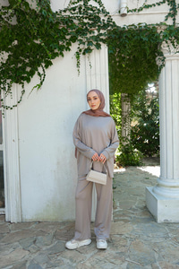 Yandan Bağlamalı Takım Gri