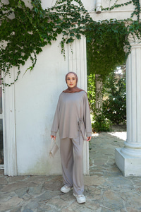 Yandan Bağlamalı Takım Gri