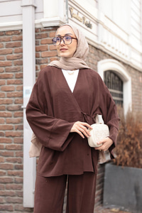 Yandan Bağlamalı Takım Kahverengi