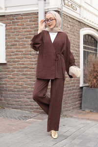 Yandan Bağlamalı Takım Kahverengi