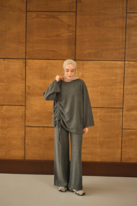 Yandan Biyeli İkili Takım Antrasit